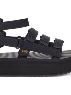 Teva - Womens Flatform Mevia Sandal, size 8 US womens, color black.